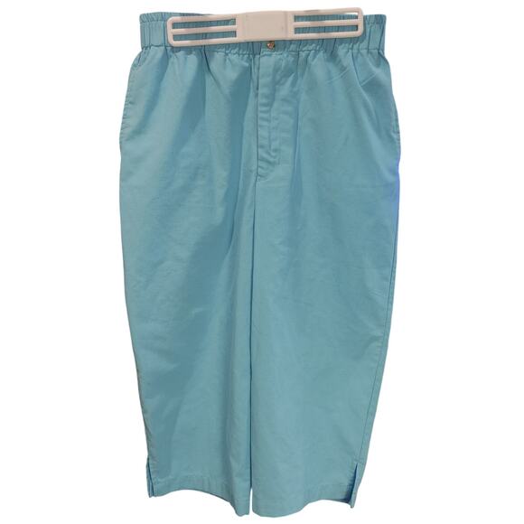 Joan Harper Women's 14 Robins Egg Blue Stretch Waist Capri Pants - Picture 1 of 3